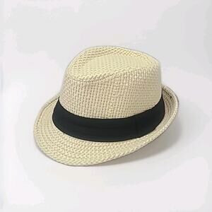 100% Paper Straw 57cm/22" Fedora Bucket Hat Unisex NWT